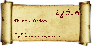 Áron Andos névjegykártya